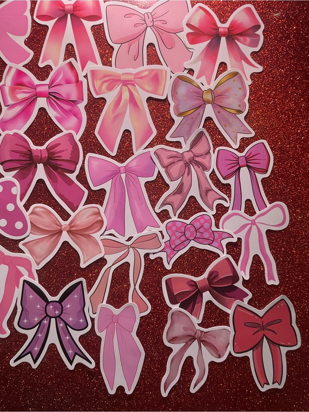 Pink Bow Sticker Sheet - Assorted Pink Bows ⭐️2 for 10⭐️